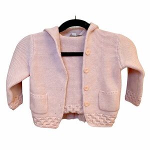 babycottons Pima Cotton Pink Hooded Cardigan 9M